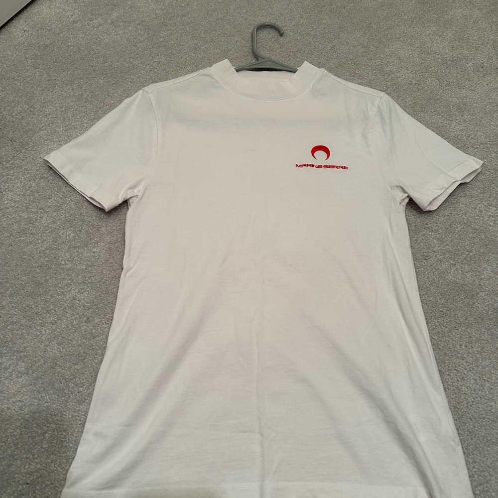 Marine Serre white T-Shirt with Red Logo